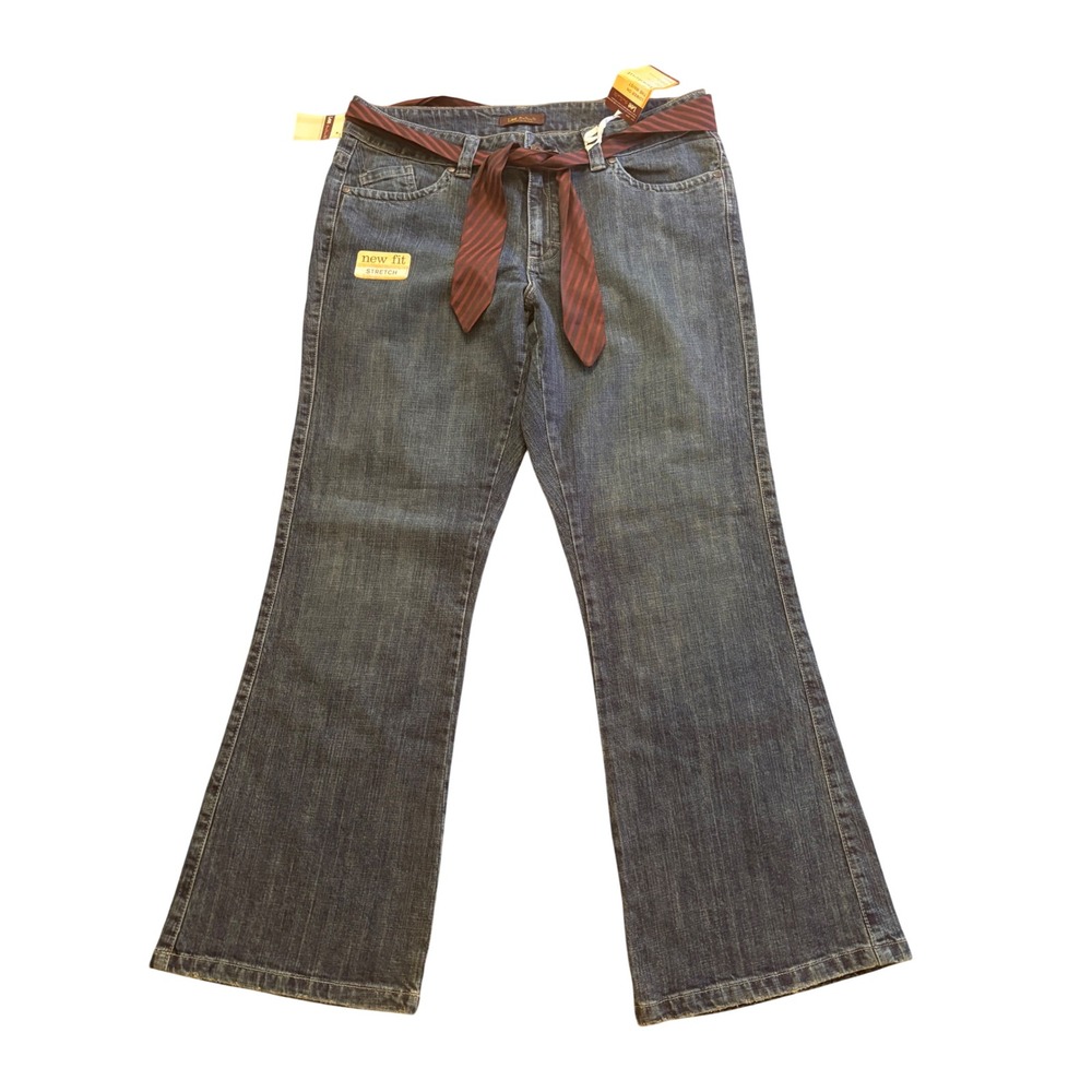 Lee One True Fit Bootcut Jeans 16 Short Shadow Blue Stretch Belt NWT Western